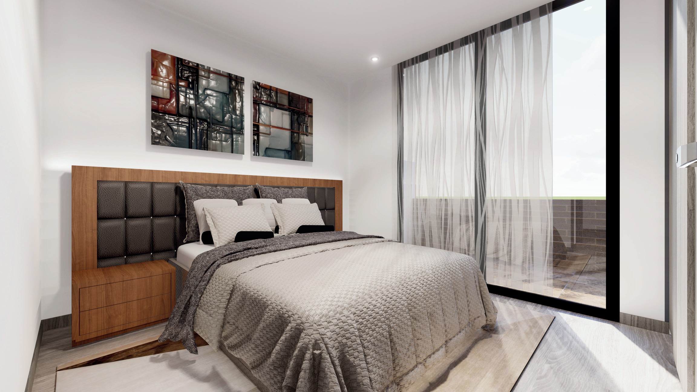 Render de una habitación de una casa de Los Cerezos